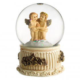 Χριστουγεννιάτικη Διακοσμητική Χιονόμπαλα Αγγελάκια 6cm