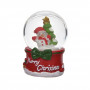 Χριστουγεννιάτικη Διακοσμητική Χιονόμπαλα Χιονάνθρωπος Δέντρο Κόκκινη Βάση &quotMerry Christmas&quot 5cm