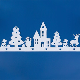 Χριστουγεννιάτικο Διακοσμητικό Banner Χιονιού Λευκή Παράσταση 67x24cm