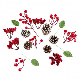 Σετ Διακοσμητικά Κουκουνάρια Berries Φύλλα