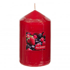 Κερί Κολώνα Aρωματικό Κόκκινο Red Wild Berries 6x10cm