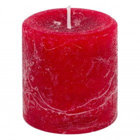 Κερί Κολώνα Aρωματικό Μπορντό &quotChristmas Atmosphere&quot 7x7.5cm