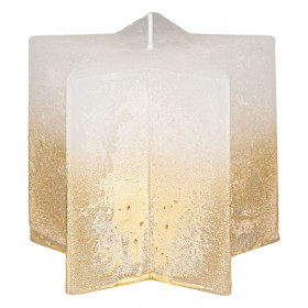 Κερί Χριστουγεννιάτικο Αστέρι Λευκό Χρυσό 8.3x8.8x8cm