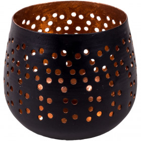 Βάση Ρεσώ Μεταλλική Μαύρη Μπρονζέ Διάτρητη Κύκλοι 7x7cm