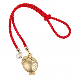 Γούρι Διακοσμητικό Ρόδι Χρυσό Κόκκινο Κορδόνι 34 cm