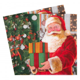 Χαρτοπετσέτες Χριστουγεννιάτικες Άγιος Βασίλης 40x40cm - 25 τμχ.
