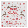 Χριστουγεννιάτικες Χαρτοπετσέτες Λευκές &quotMerry Christmas&quot Ελάφια Κόκκινες Νιφάδες 40x40cm - 25 τμχ.