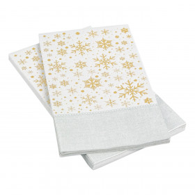 Χαρτοπετσέτες Χριστουγεννιάτικες Γκρι Foil Χρυσές Νιφάδες 33x40cm - 16 τμχ.