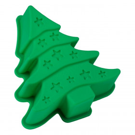 Χριστουγεννιάτικη Φόρμα Σιλικόνης Πράσινη Δέντρο 14x15x4cm