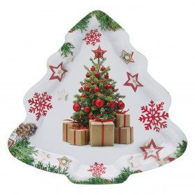 Χριστουγεννιάτικο Διακοσμητικό Μεταλλικό Δέντρο Στολισμένο Δώρα 31x30cm