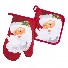 Χριστουγεννιάτικο Σετ Γάντι Πιάστρα Κόκκινο Άγιος Βασίλης - 2 τμχ.