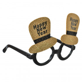 Χριστουγεννιάτικα Γυαλιά Καπέλα Χρυσό Glitter 13 εκ.