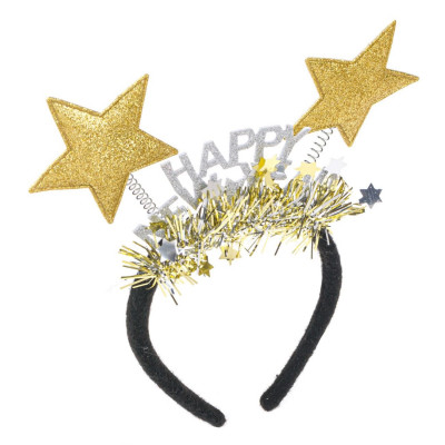 Χριστουγεννιάτικη Στέκα Χρυσά Αστέρια Happy New Year