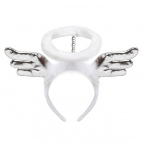 Στέκα Άγγελος με Φτερά Φωτοστέφανο Ασημί Foil 