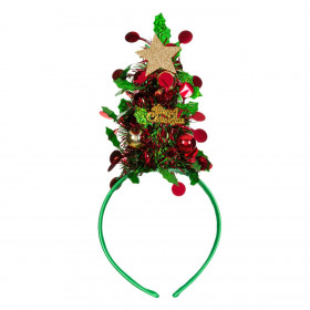 Χριστουγεννιάτικη Στέκα Δέντρο Πράσινα Κόκκινα Μπάλες Tinsel