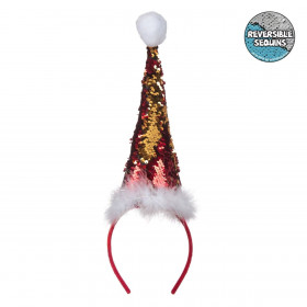 Χριστουγεννιάτικη Στέκα Σκουφί Άη Βασίλη Μαγικές Παγιέτες