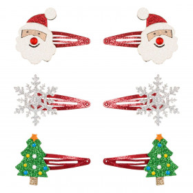 Χριστουγεννιάτικα Κλιπ Μαλλιών Φιγούρες Glitter 6 cm - 6 τμχ. Χριστουγεννιάτικα Κλιπ Μαλλιών Φιγούρες Glitter 6 cm - 6 τμχ.