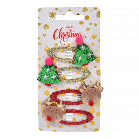 Χριστουγεννιάτικα Κλιπ Μαλλιών Χρυσό Κόκκινο Lurex Δέντρο Τάρανδος - 4 τμχ. Χριστουγεννιάτικα Κλιπ Μαλλιών Χρυσό Κόκκινο Lurex Δέντρο Τάρανδος - 4 τμχ.