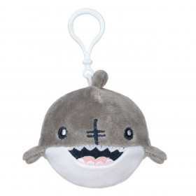 Μπρελόκ Squishy Λούτρινος Καρχαρίας Λευκός Γκρι 10x10cm
