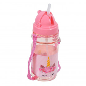 Παγούρι Παιδικό Pop Up Πλαστικό Ροζ Μονόκερος 350ml