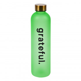 Παγούρι Αθλητικό Πλαστικό Πράσινο με Χρυσό Μεταλλιζέ Καπάκι &quotGrateful&quot 1lt
