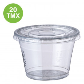 Μπολ Πλαστικά Στρογγυλά Διάφανα Επαναχρησιμοποιούμενα με Καπάκι 165ml - 20 τμχ. 