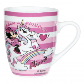 Κούπα Πορσελάνη Οβάλ Ροζ Ριγέ MINNIE Μονόκερος 350 ml