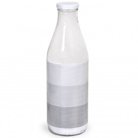 Μπουκάλι Νερού Γκρι Ριγέ Βιδωτό Πώμα 1 lt