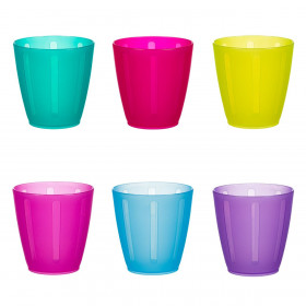 Ποτήρια Πλαστικά Χρωματιστά 240 ml - 6 τμχ.