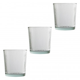 Ποτήρι Γυάλινο Κοντό Κυψελωτό 255 ml - 3 τμχ.