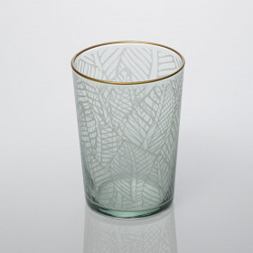 Ποτήρι Νερού Γυάλινο 'Exotic' Πράσινο Χρυσό Χείλος 510 ml Ποτήρι Νερού Γυάλινο 'Exotic' Πράσινο Χρυσό Χείλος 510 ml