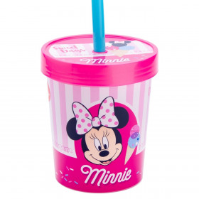 Ποτήρι Πλαστικό Καπάκι Καλαμάκι MINNIE 560 ml.