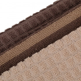 Πετσέτα Κουζίνας με Μικροΐνες Μπεζ Καφέ Ρίγες 60x35 cm - 3 τμχ.