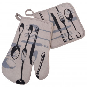 Γάντι &amp Πιάστρα Taupe - 2 τμχ.