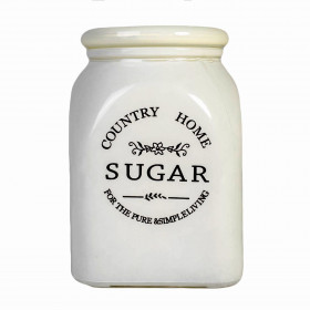 Βαζάκι Ζάχαρης Γυάλινο Λευκό Country Home 9x15 cm