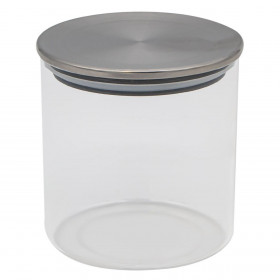 Βαζάκι Αποθήκευσης Γυάλινο Πυράντοχο Διάφανο Μεταλλικό Καπάκι 350 ml