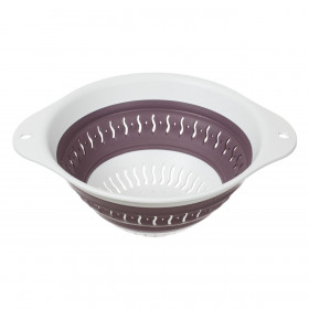 Σουρωτήρι Πτυσσόμενο Πλαστικό Λευκό Μωβ 24x10cm 