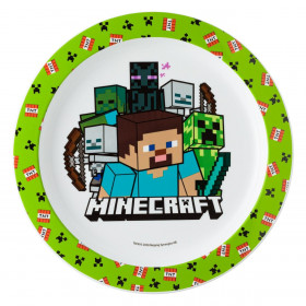 Πιάτο Φαγητού Ρηχό Παιδικό Πλαστικό Minecraft 22cm