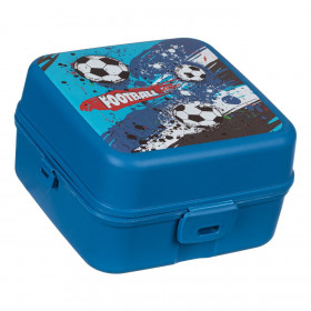 Φαγητοδοχείο για Αγόρι Τετράγωνο με Χωρίσματα Πλαστικό Μπλε Football 1100 ml Φαγητοδοχείο για Αγόρι Τετράγωνο με Χωρίσματα Πλαστικό Μπλε Football 1100 ml