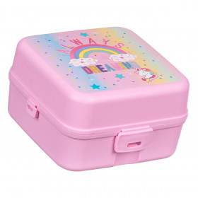 Φαγητοδοχείο Τετράγωνο με Χωρίσματα Πλαστικό Ροζ Rainbow 13.5x13x8 cm - 1100 ml Φαγητοδοχείο Τετράγωνο με Χωρίσματα Πλαστικό Ροζ Rainbow 13.5x13x8 cm - 1100 ml