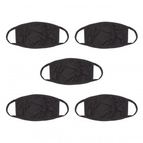 Μάσκα Υγιεινής Βαμβακερή Επαναχρησιμοποιούμενη Μαύρη - 5 τμχ.