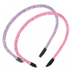 Στέκα Μαλλιών για Κορίτσι Ροζ Λιλά Κρυσταλλάκια - 2 τμχ.