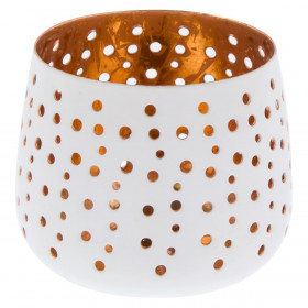 Bάση Ρεσώ Mεταλλική Διάτρητη Λευκή Μπρονζέ 7x7 cm