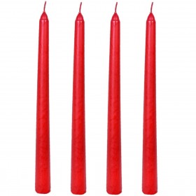 Σετ Κεριά Κηροπηγίου Κόκκινα 2.5x25cm - 4 τμχ.