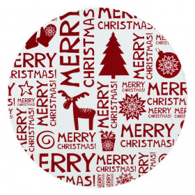 Χριστουγεννιάτικο Σουπλά Στρογγυλό Διάφανο Κόκκινες Φιγούρες 38cm Χριστουγεννιάτικο Σουπλά Στρογγυλό Διάφανο Κόκκινες Φιγούρες 38cm