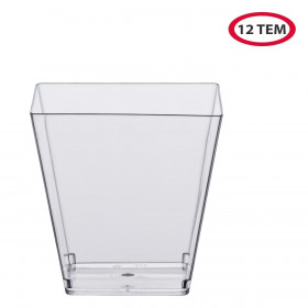 Μπολ Πλαστικά Διάφανα Επαναχρησιμοποιούμενα Τετράγωνα 240 ml - 12 τμχ.