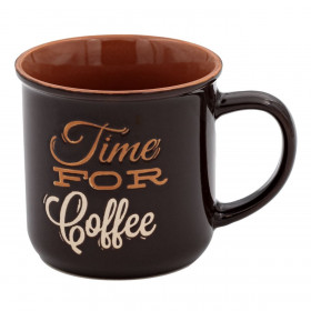 Κούπα Κεραμική Καφέ Χαραγμένο Μήνυμα &quotTime For Coffee&quot 345 ml