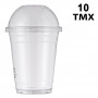 Ποτήρια Μιας Χρήσης Πλαστικά Διάφανα με Καπάκι 360ml - 10 τμχ. 