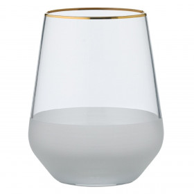 Ποτήρι Νερού Γυάλινο Κοντό Διάφανο Ματ Χρυσό Χείλος 425 ml Ποτήρι Νερού Γυάλινο Κοντό Διάφανο Ματ Χρυσό Χείλος 425 ml
