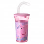 Ποτήρι με Καλαμάκι Πλαστικό Ροζ Peppa Pig 400ml